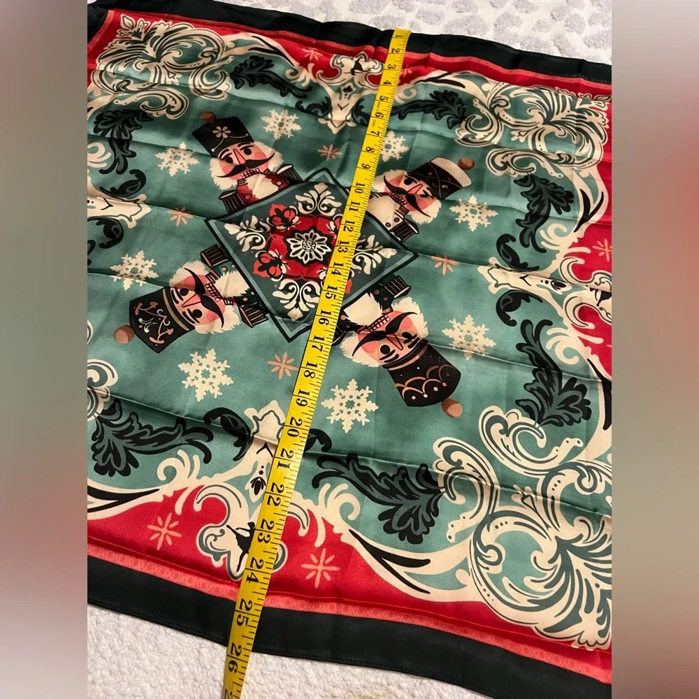 Festive Nutcracker Silk Like  Scarf - Picture 4 of 6